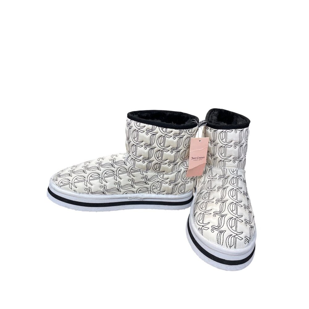 Juicy Couture Olivia womans white black lined ankle boots Sz 10M SKU 9524 - Picture 2 of 15